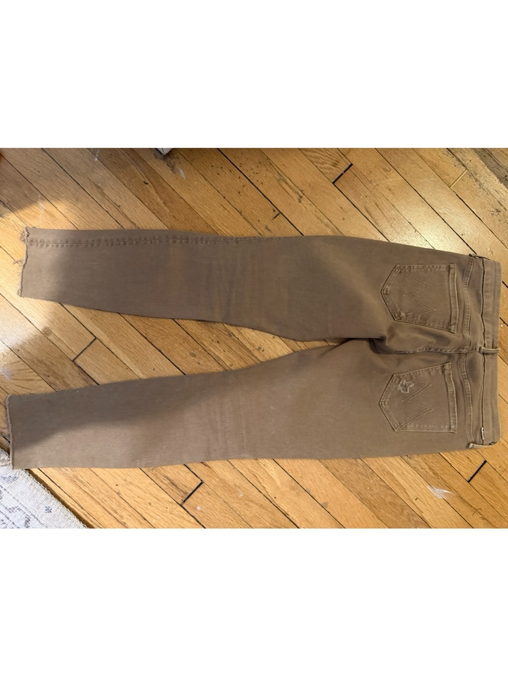 MOTHER Tan High-Rise Stretch Jeans - Picture 2 of 3